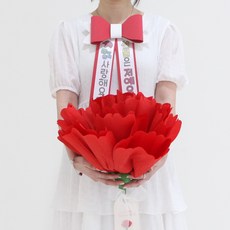LOVELY FARM LED巨大人造花人形花環套組, 紅色(巨大康乃馨), 紅色(人形花環), 1個
