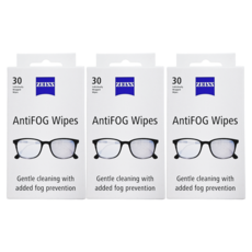 ZEISS 蔡司防霧拭鏡紙, 30入, 單獨包裝, 清潔和防霧功能, 白色, 3盒