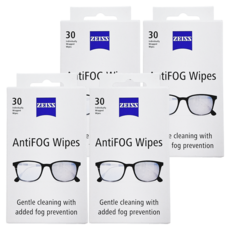 ZEISS 蔡司防霧拭鏡紙, 30入, 單獨包裝, 清潔和防霧功能, 白色, 4盒