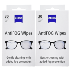 ZEISS 蔡司防霧拭鏡紙 30入 單獨包裝 清潔功能, 白色, 2盒