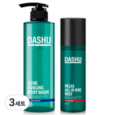DASHU 日常涼感鎮靜抗痘沐浴乳 500ml + 多合一保濕噴霧 200ml, 3組