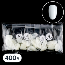 Lvia 短橢圓形美甲片 4號, 自然色, 400個