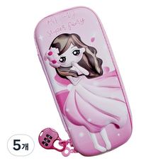 아이나라에듀 캐릭터 3D 입체 필통, 1 핑크 프린세스, 5개