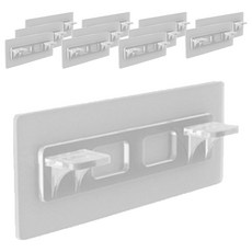 구디푸디 무타공 선반 받침대 부착식 후크, 투명, 12개