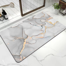 珪藻土浴室吸水軟墊 防滑 吸水速乾, 60 x 40cm, 水墨大理石, 1個