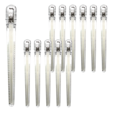 TENEGER 美髮沙龍矽膠髮夾 大型, 白色, 12個