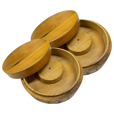 原木圓形手珠盒 原木色 手珠收納盒 飾品盒 珠寶盒, 2個