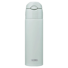 THERMOS 膳魔師 不銹鋼真空保冷瓶, 550ml, 雙層不鏽鋼, 彈開式上蓋, 吸管設計, 迷霧綠, 1個