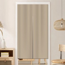 BonBon naturel 侘寂風日式長門簾 150 x 85cm 1個, 條理奶茶色