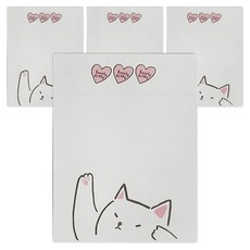 Rangcat Mall 鳥嘴可撕式迷你便利貼, 30張, 可愛貓咪, 4個