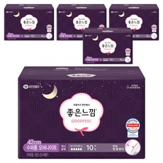 GOODFEEL 潔翼型夜用衛生棉, 超長夜用型(42cm), 10片, 5包