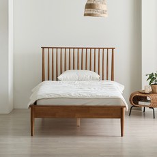 우아미 가구 리오 원목 침대 프레임 + 독립 라텍스 매트리스 세트 방문설치, 내추럴(프레임), 화이트(매트리스)