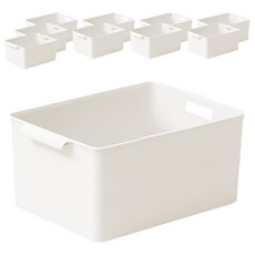 이즈리빙 팬트리 손잡이 바스켓 바구니, 아이보리, 10개