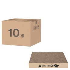 毛皇上 加大瓦楞抓抓板 正方 附貓薄荷 21 x 21 x 2.5cm 10個 奶茶色