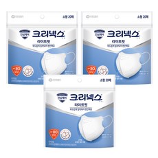 Kleenex 舒潔 立體口罩 KF80 S號, 20片, 3包, 白色