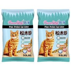 PurreLand 倍淨 松木砂, 天然松木，無人工化學香味，超低粉塵，瞬間吸收，可當肥料, 15kg, 2包