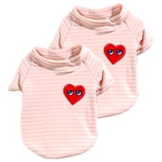 Sassy Dog 潮牌愛心保暖衣 寵物用, 粉色, 2件