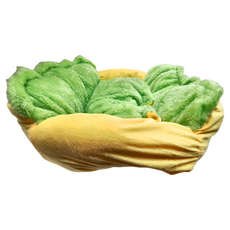 捷華 萌萌熱狗造型窩 超柔絨面 寵物窩, 橘色 + 綠色, 1個