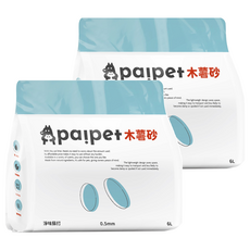 paipet 木薯砂 純植物貓砂, 6L, 2包, 淨味蘇打