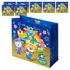 Pororo 淘氣小企鵝 胖胖禮物購物袋, 藍色