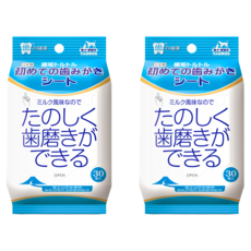 TAURUS 齒垢清光光 牙菌斑對策濕紙巾 犬貓用 牛奶風味, 30入, 2包