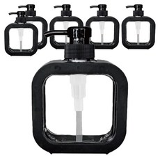 小麥購物 按壓式高級透明分裝瓶 L1467 300ml, 6個, 黑色