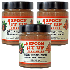 스푼잇업 무가당 아몬드 스프레드 버터 크런치, 3개, 200g