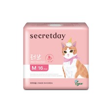 시크릿데이 NEW 러브 맥시흡수 생리대 날개형, 중형, 16개입, 1세트
