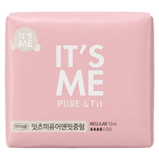 It's Me Pure & Fit 純棉衛生棉 中型, 12片, 1包