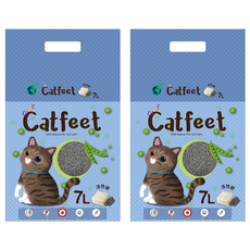 Catfeet 天然環保破碎型豆腐砂 活性碳, 快速溶解, 可沖馬桶, 7L, 2袋