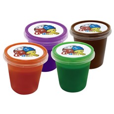 Q-doh 超柔軟有機矽膠黏土 Set 4個, 12色, 可水洗水中玩, 經典色, 150g, 1組