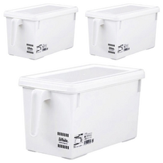 FUDOGIKEN 不動技研 手把附蓋收納盒 Set 3, 白色, 日本製, 15.7 x 31.2 x 16cm, 3個