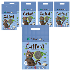 Catfeet 天然環保破碎型豆腐砂 活性碳, 快速溶解, 可沖馬桶, 7L, 6袋