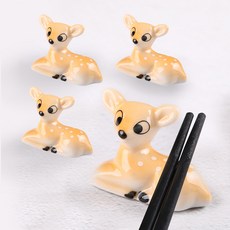 Gold Pang 可愛小鹿陶瓷筷架 4入, 4個, 橘色