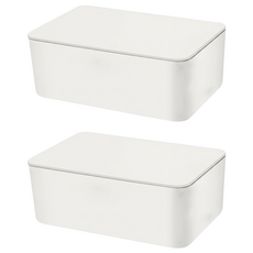濕紙巾收納盒 防塵保濕抽取方便 居家桌面收納整理盒, 01小號 白蓋白盒, 2個