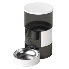 dudupet 小黑智慧寵物餵食器 3L中容量 304不鏽鋼 定時餵食計畫 適合小型寵物, 白色, 1.31kg, 1個