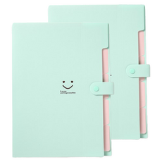 아코디언 바인더 파일 정리함, 민트, 2개
