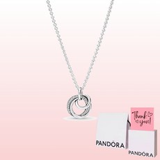 PANDORA 潘多拉 女性用 Always Family 環繞式項鍊 391455C01 +購物袋+留言卡+品質保證書(百貨公司售後服務)