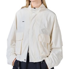 KZM OUTDOOR j10 短版工裝外套 - 時尚有型 舒適百搭, M, 奶油白, 1入