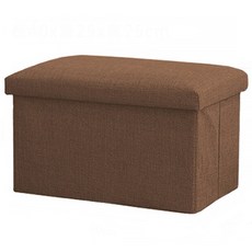 日雅風 加厚收納凳收納箱 透氣棉麻布 可堆疊不占空間 最高可承重80kg, 咖啡色, 1個