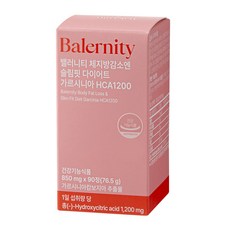 Balernity 體脂肪減少Slim Fit身材管理藤黃果HCA1200 76.5g, 90片, 1個