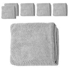 C549菠蘿格珊瑚絨毛巾, 高雅灰, 6條