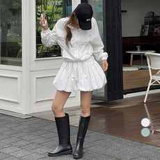 NANING9 Crund沙沙聲拉鍊+褲裙套裝