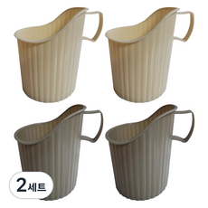 다인네 종이컵홀더 2종 x 2p 세트, 아이보리 + 브라운, 2세트