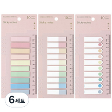 Joypick 簡易尺便利貼標籤 3件組 粉彩色系, 6套