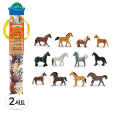 Safari Ltd 695604 馬匹管狀 Horses 混合公仔, 2套, 5.2*5.2*33cm