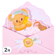 델리 버터베어 캐릭터 다꾸 무접착 떡메모지, 핑크, 2개, 30매