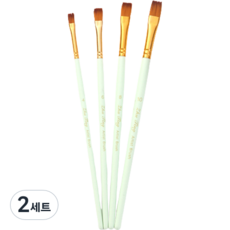Dasababa薄荷油畫筆 平頭筆 4種組, 2套, 4種