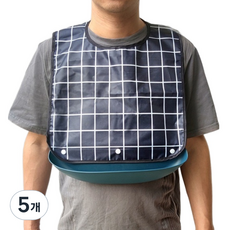 데일리네스트 성인용 요양원 턱받이 미디엄(52 x 35 x 6.5 cm / 21cm), 네이비, 5개