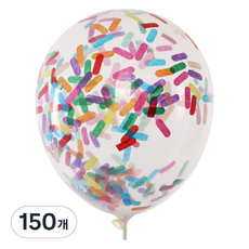 컨페티풍선 30cm, 김가루 레인보우, 150개